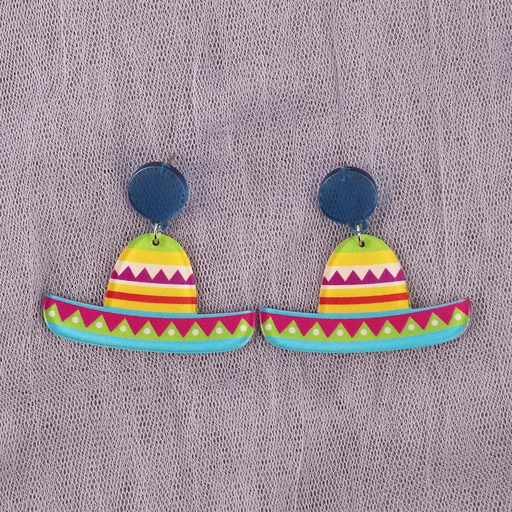 Wholesale Fashion Dragonfly Heart Rainbow Horse Acrylic Earrings